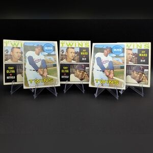 Vintage VTG 1964 Topps #116 Tony Oliva Rookie Rookies Card Cards x3 1969 x2 Lot
